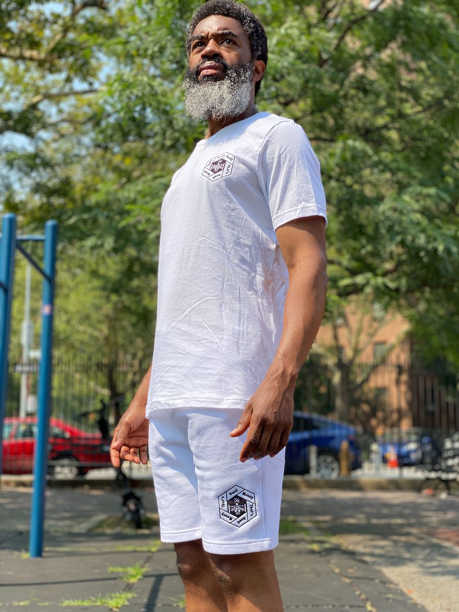 That's Good Money Embroidered White Shorts product image (2)