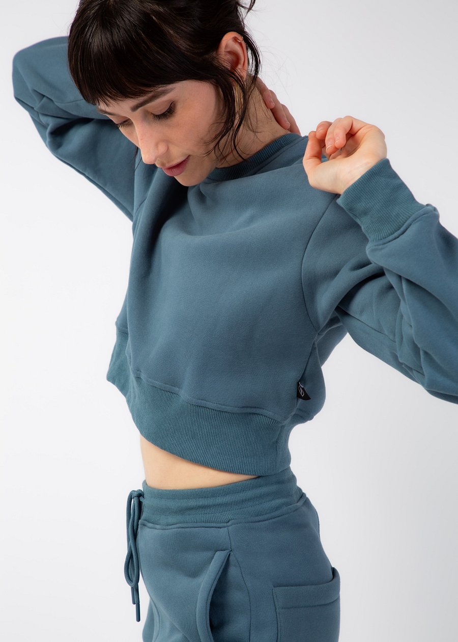 Marine Blue Cropped Crewneck product image (9)